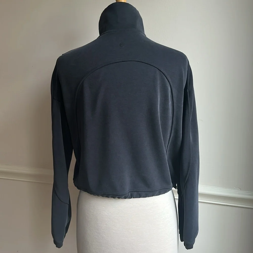 lululemon athletica charcoal gray quarter-zip pullover hoodie